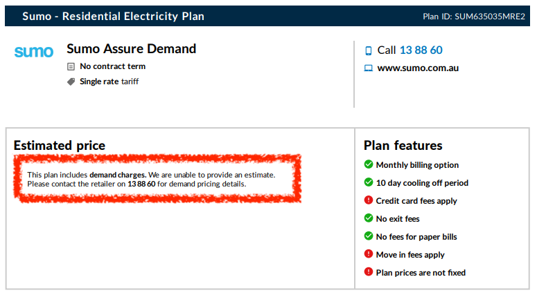 Energy Made Easy can't calculate Demand comparisons